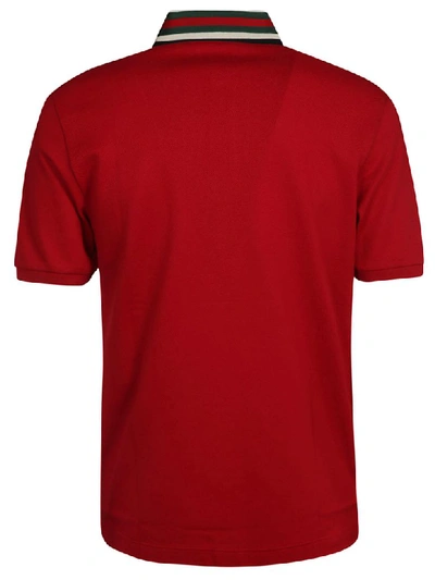 Shop Gucci Web Polo Shirt In Red