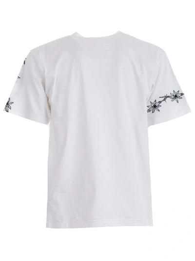 Shop Sacai Embroidered Floral T-shirt In White