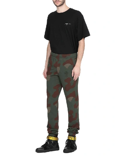 Shop Off-white Stencil Camouflage Trousers In All Over B