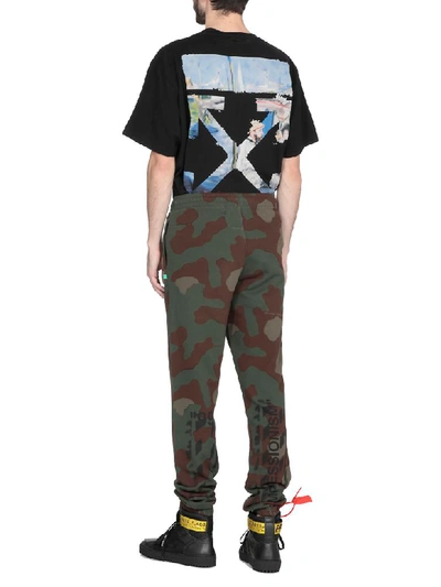 Shop Off-white Stencil Camouflage Trousers In All Over B