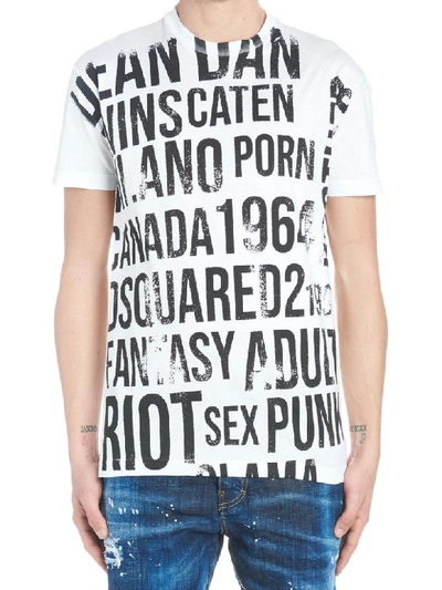 Shop Dsquared2 Acid Glam Punk T-shirt In Black&white 