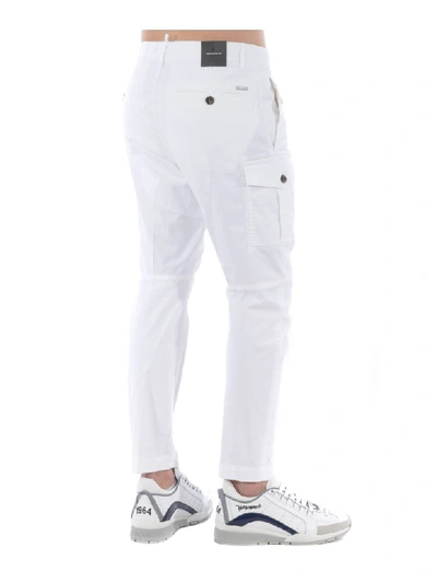 Shop Dsquared2 Multi-pocket Cargo Trousers In Bianco