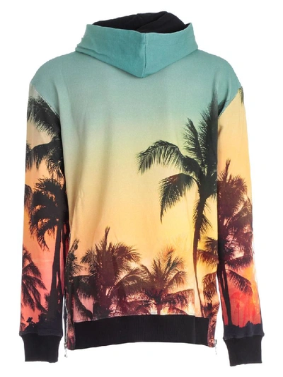 Shop Balmain Palm Tree Print Hoodie In Aaa Multicolor