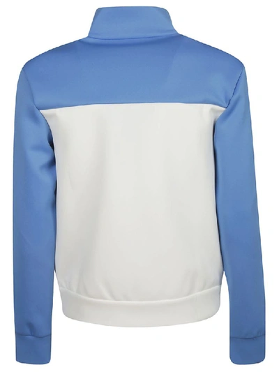Shop Prada Zip-up Sports Jacket In Azure/white