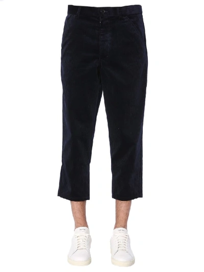 Shop Comme Des Garçons Shirt Ribbed Velvet Trousers In Blu