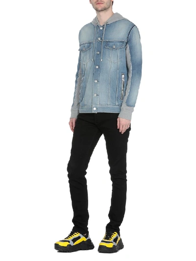 Shop Balmain Cotton And Jeans Jacket