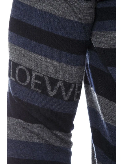 Shop Loewe Stripe Blue/multicolor Wool Sweater