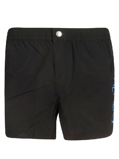 Shop Kenzo Logo Swim Shorts In Black