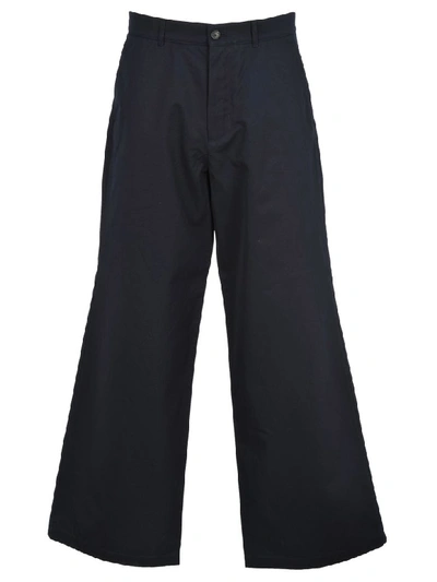 Shop Balenciaga Wide-leg Track Pants In Dark Navy