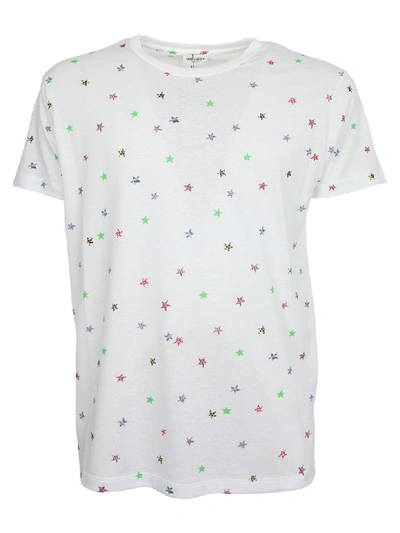 Shop Saint Laurent Short Sleeve T-shirt In Naturel/multi