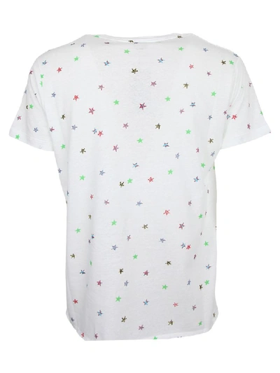 Shop Saint Laurent Short Sleeve T-shirt In Naturel/multi