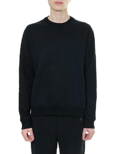 Shop Valentino Black Vltn Sweatshirt In Cotton