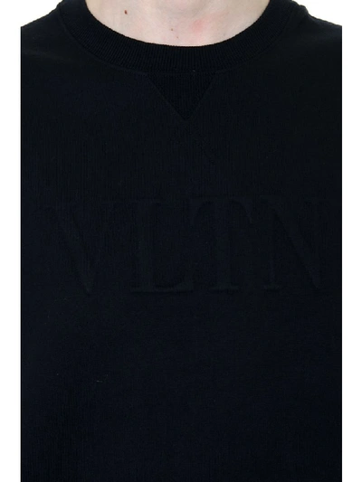 Shop Valentino Black Vltn Sweatshirt In Cotton