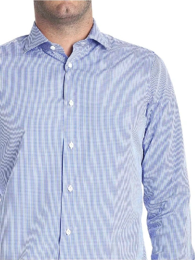 Shop G. Inglese Cotton Shirt In Light Blue