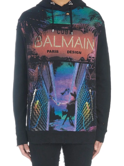 Shop Balmain Cuba Hoodie In Multicolor