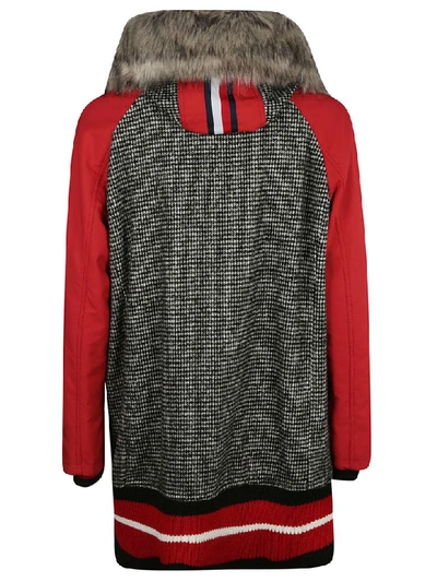 Shop Tommy Hilfiger Hood Long Jacket In Silver Fog Heather