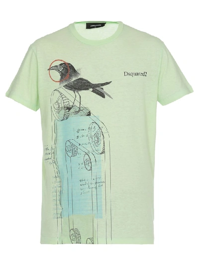 Shop Dsquared2 Cotton T-shirt In Light Green