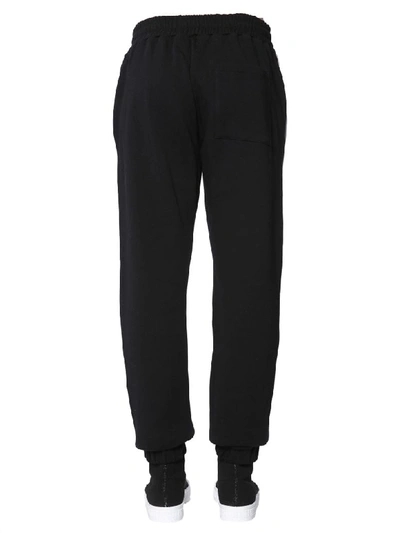 Shop Msgm Jogging Trousers With Logo In Nero