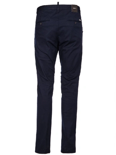 Shop Dsquared2 Cropped Trousers In Navy