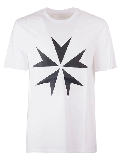 Shop Neil Barrett Military Star T-shirt In White/black
