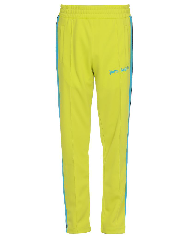 Palm Angels Tech Fabric Tracksuit Trousers In Kiwi Green Light Blue Modesens