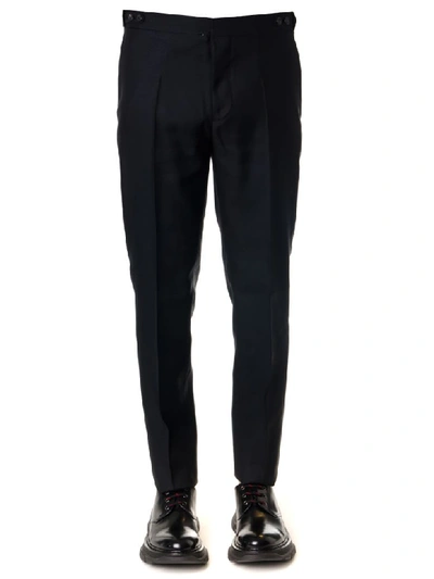 Shop Dsquared2 Black Wool-silk Blend Trousers