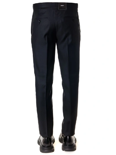 Shop Dsquared2 Black Wool-silk Blend Trousers