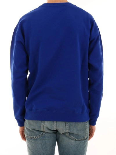 Shop Versace Blue Sweatshirt Rainbow Logo