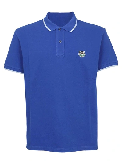 Shop Kenzo Tiger Polo Shirt In French Blue
