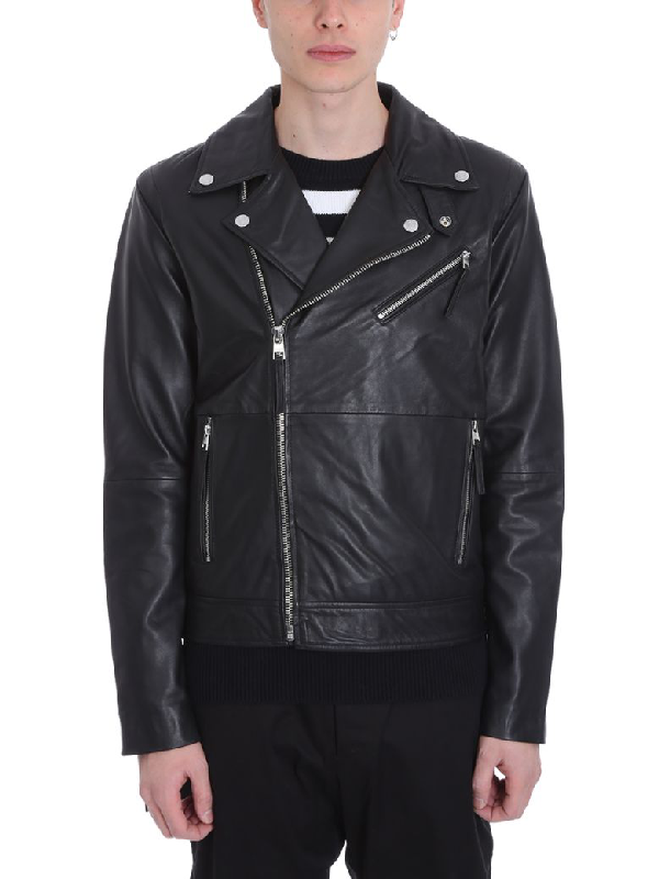 calvin klein jeans leather biker jacket