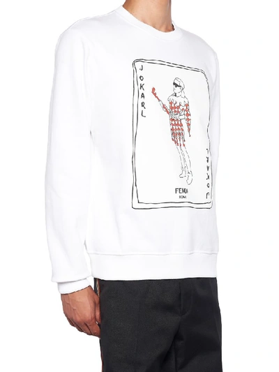 Shop Fendi Jokarl Sweatshirt In White