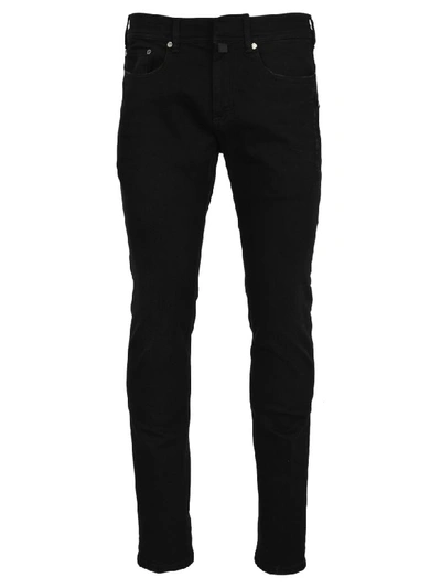 Shop Neil Barrett Striped Slim Fit Jeans In Black + White