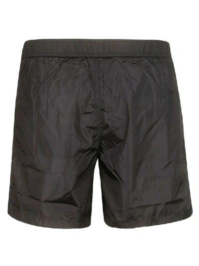 Shop Palm Angels Track Board Shorts In Black White