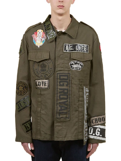 Shop Dolce & Gabbana Military Jacket In Verde Militare