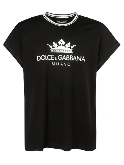 Shop Dolce & Gabbana Logo Print T-shirt In Black