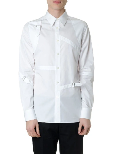 Shop Alexander Mcqueen Harness White Cotton Shirt
