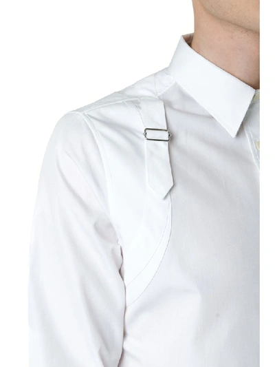 Shop Alexander Mcqueen Harness White Cotton Shirt