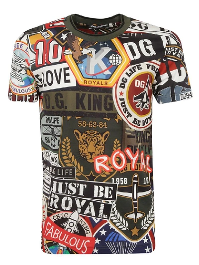 Shop Dolce & Gabbana Military Print T-shirt In Multicolor