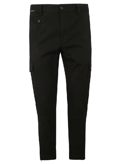 Shop Dolce & Gabbana Cropped Cargo Trousers In Black