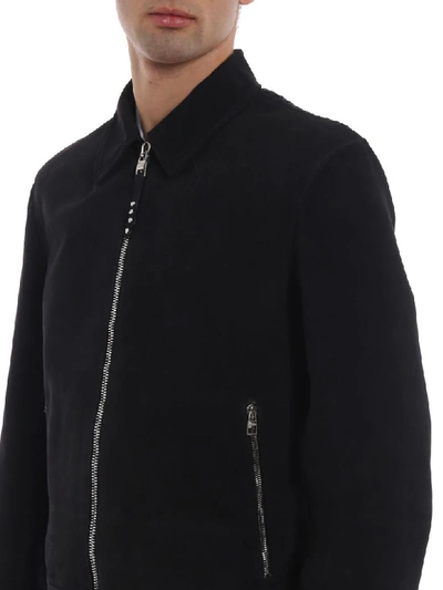 Shop Alexander Mcqueen Knitted Back Jacket In Washed Black