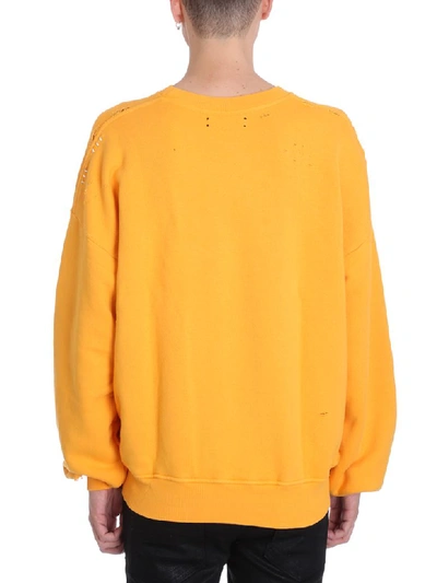 Shop Amiri Team Yellow Cotton Sweatshirt