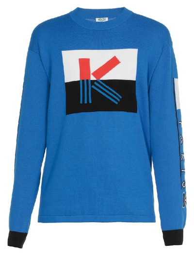 Shop Kenzo Cotton Sweatshirt In French Blue