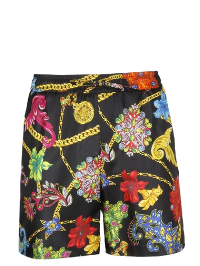 Shop Versace Bermudas In W Nero Multicolor