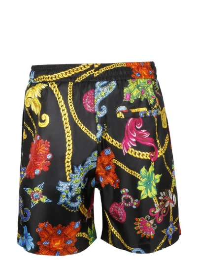 Shop Versace Bermudas In W Nero Multicolor