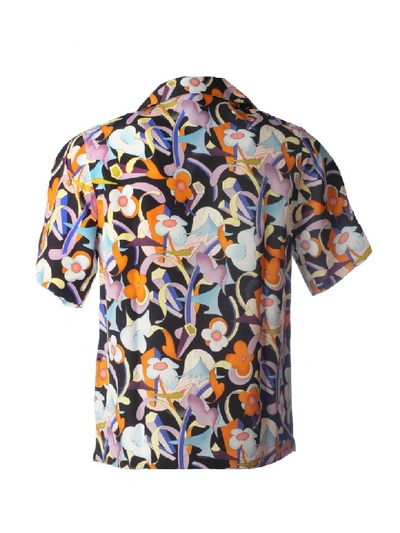Shop Prada Floral Printed Shirt In Orange