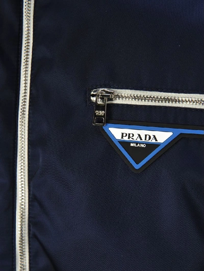 Shop Prada Nylon Gabardine Jacket In Royal Blue