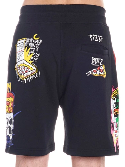 Shop Philipp Plein Pizza Boys Shorts In Black