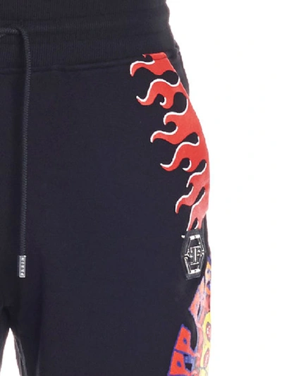 Shop Philipp Plein Pizza Boys Shorts In Black