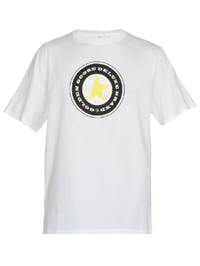 Shop Golden Goose Cotton T-shirt In White/golden Star