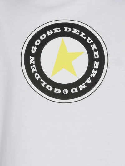 Shop Golden Goose Cotton T-shirt In White/golden Star